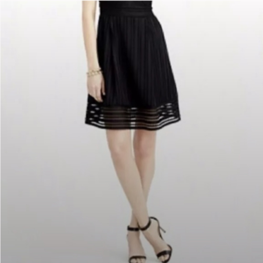 EUC J. Crew Striped Eyelet Black Skirt